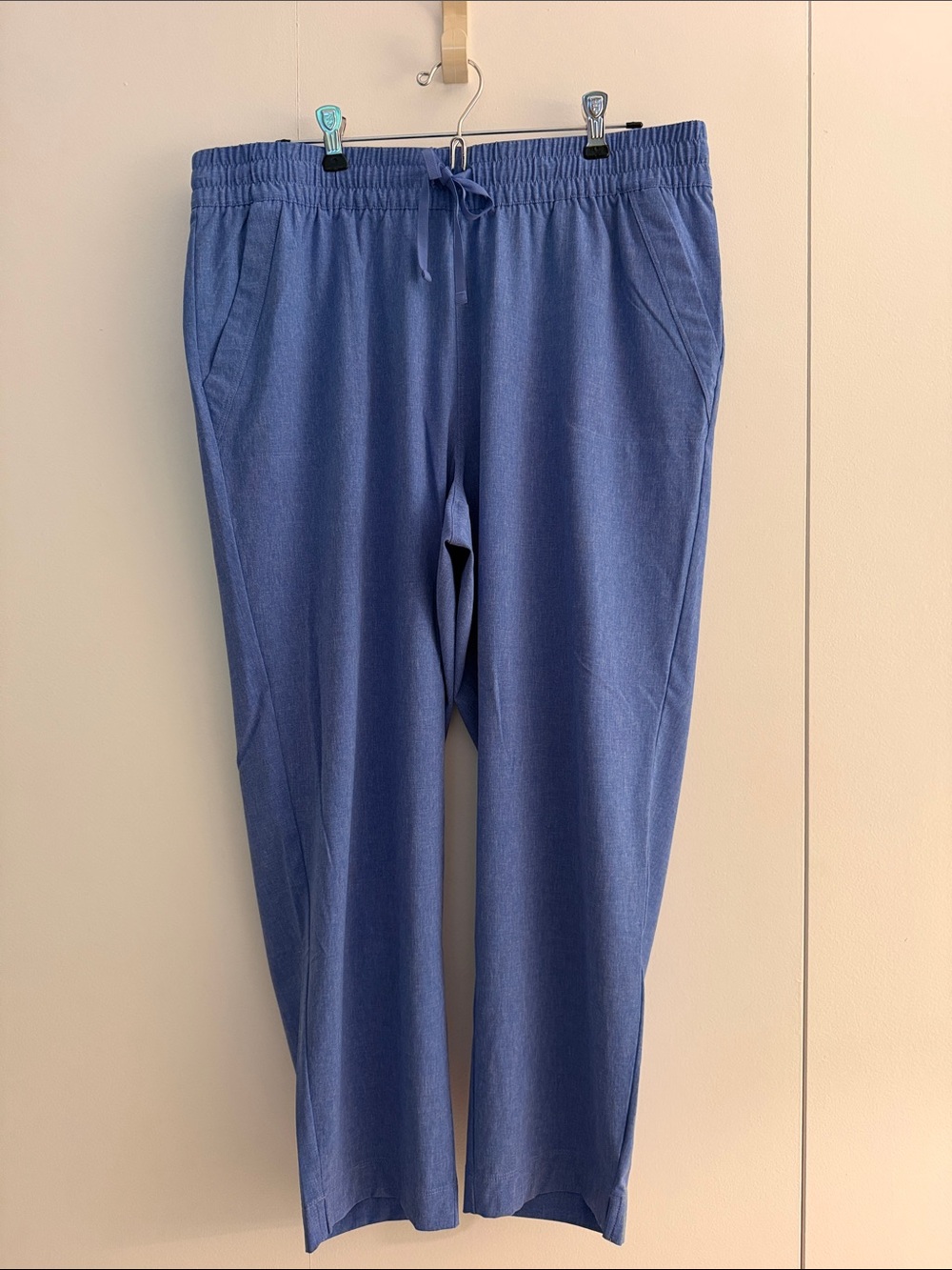 T by Talbots Heathered Blue Drawstring Straight Joggers